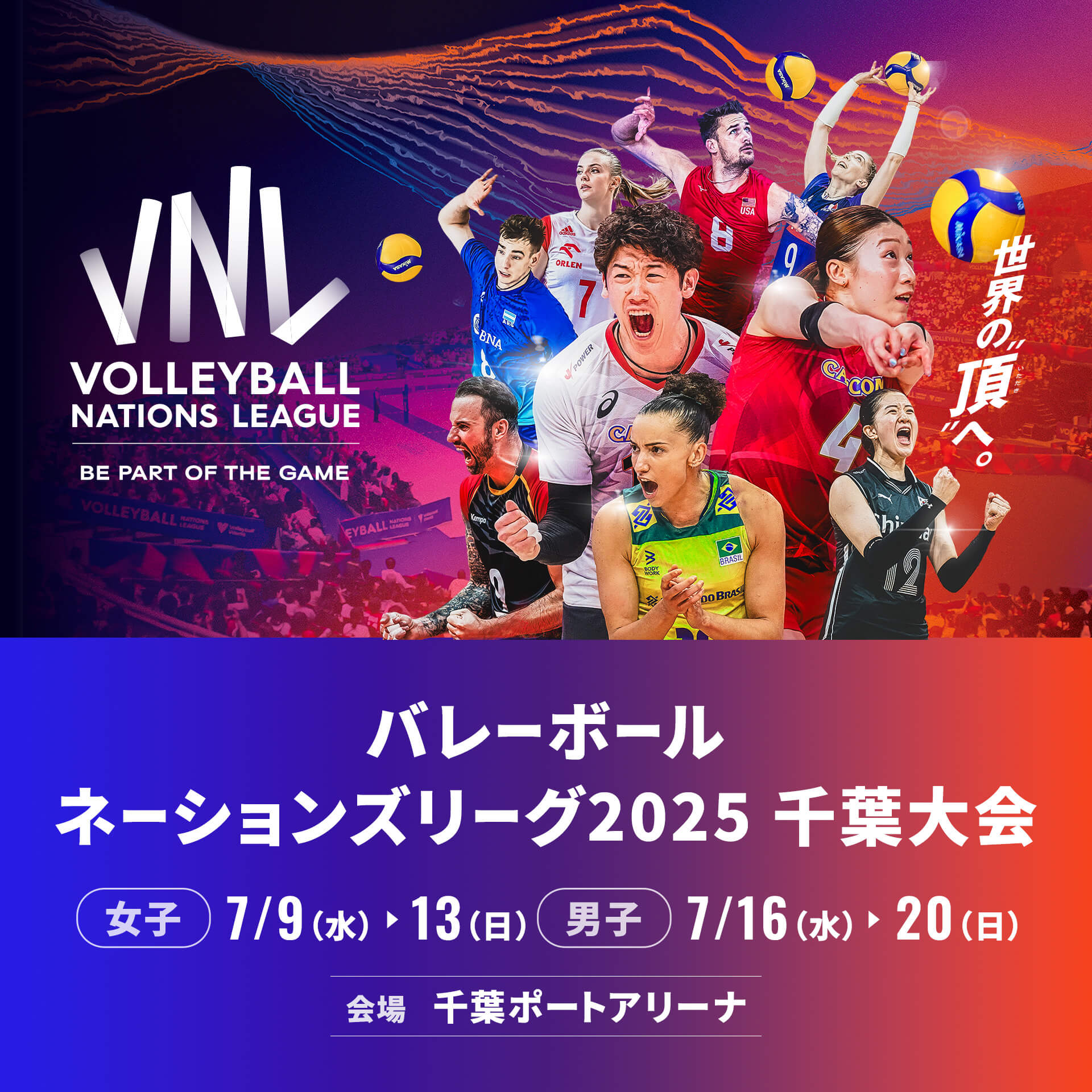 バレーボールネーションズリーグ2025 千葉大会のチケット情報